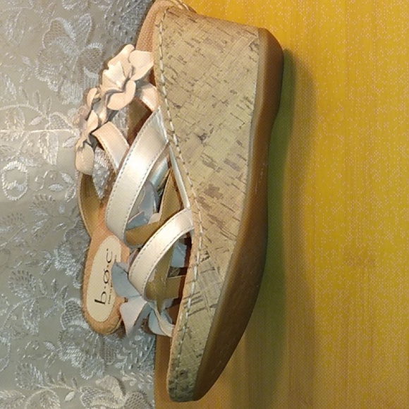 BORN b.o.c Concept Jamaica Slides White/Clay Cork Wedge Thong  Sandals size 8 M - Picture 11 of 16